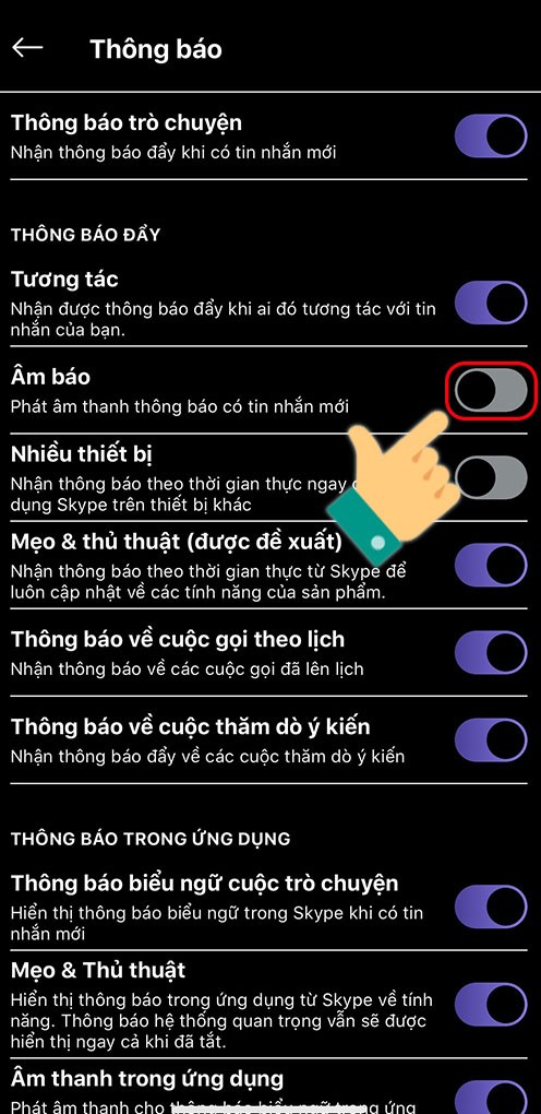 Đẩy thanh gạt sang tr&aacute;i