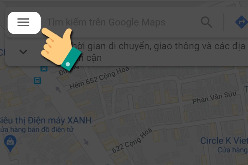 Chọn vào biểu tượng 3 gạch ngang.