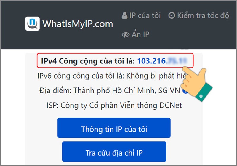 Trang web https://www.whatismyip.com