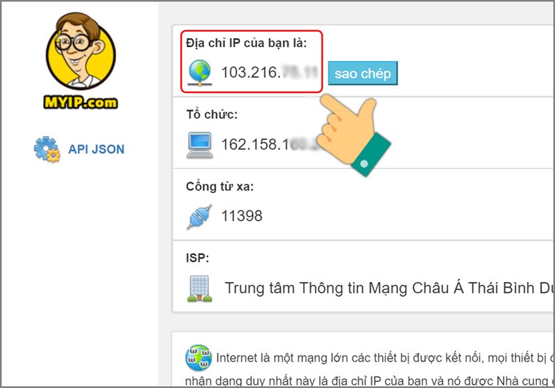 Trang web https://www.myip.com