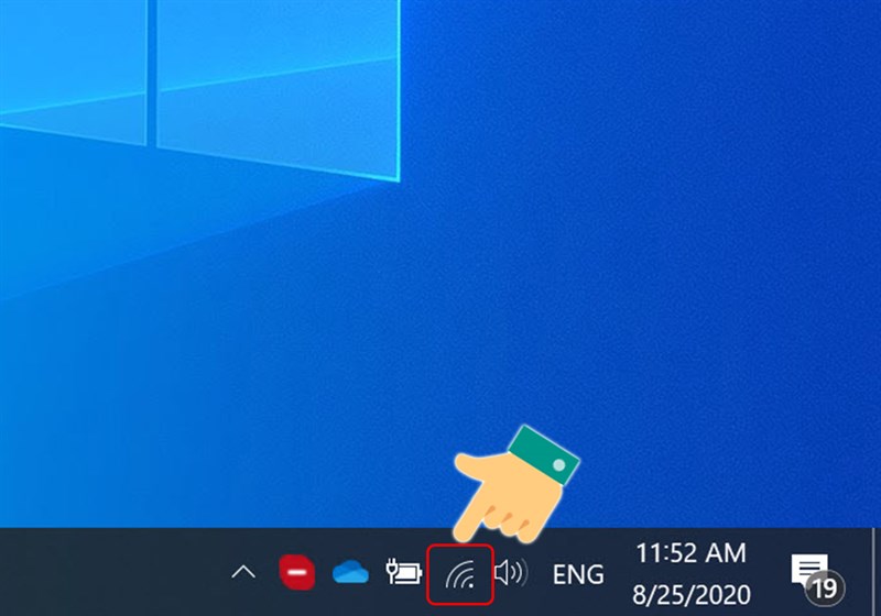 Nhấn chuột phải vào biểu tượng mạng trên thanh Taskbar