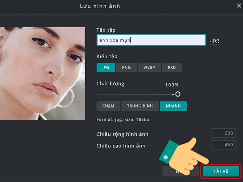 Lưu ảnh sau khi chỉnh sửa