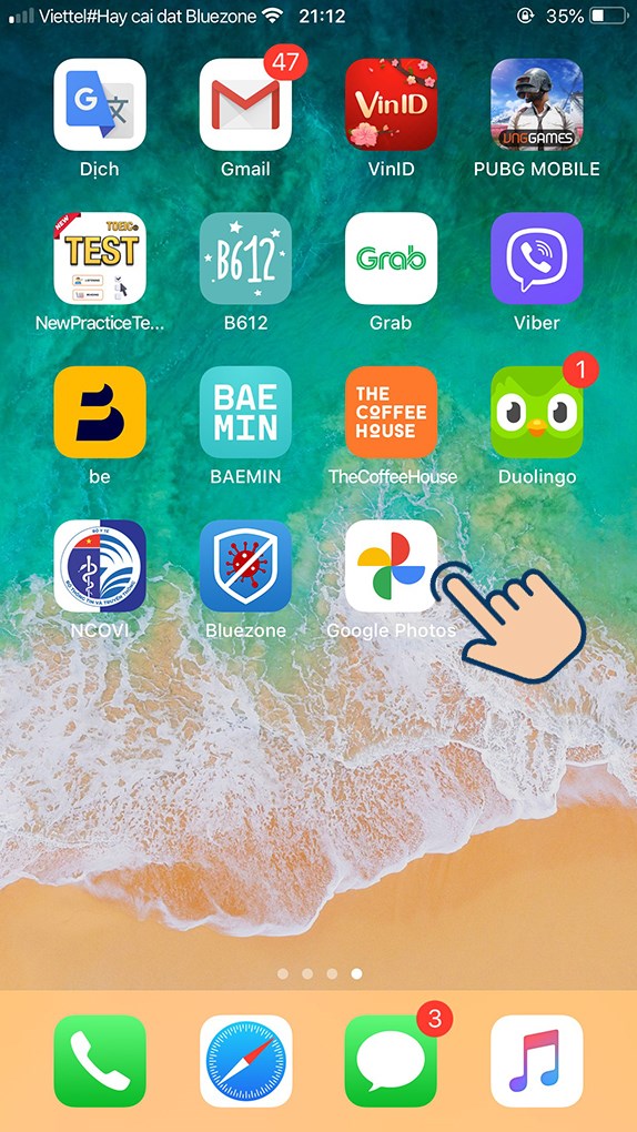  Mở ứng dụng Google Photos.