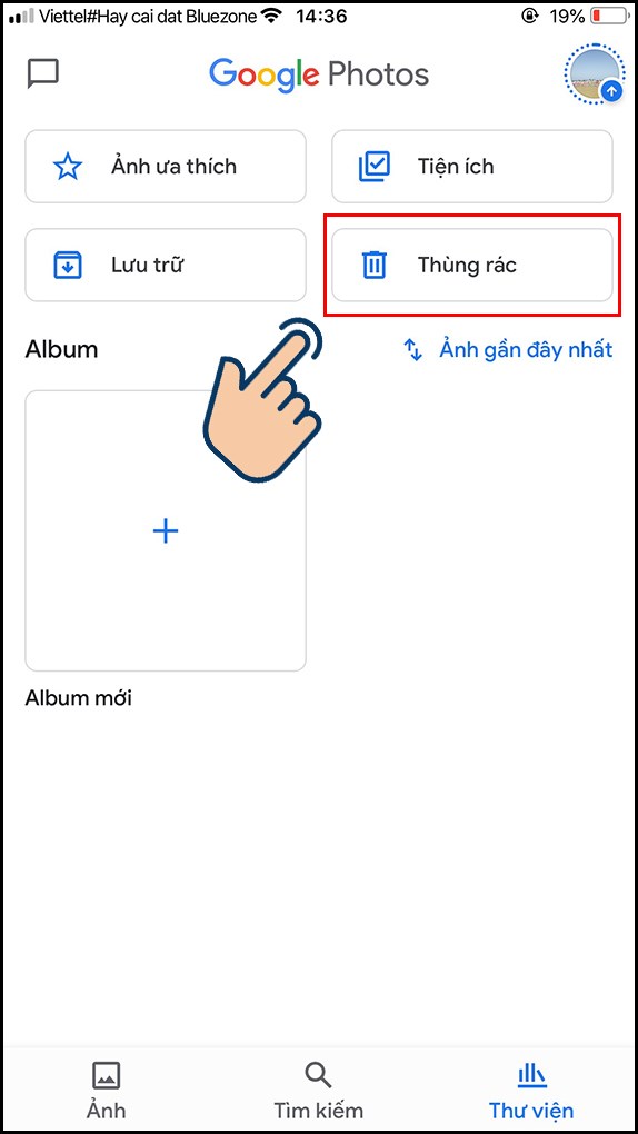 V&agrave;o thư mục th&ugrave;ng r&aacute;c.