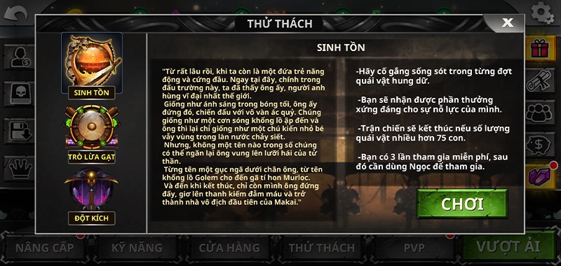 V&ocirc; số m&agrave;n chơi thử th&aacute;ch kh&aacute;c nhau với nhiều phần qu&agrave; hấp dẫn