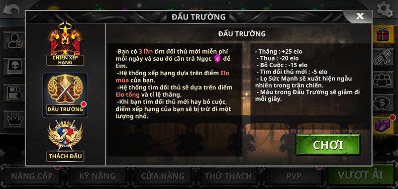 Đấu trường trong Stickman Legend