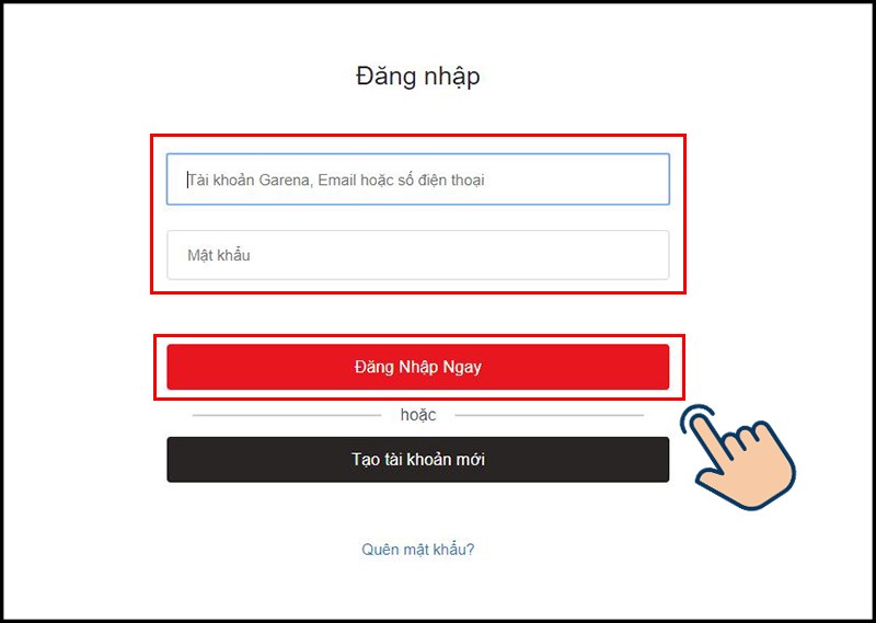 Đăng nhập t&agrave;i khoản v&agrave; mật khẩu của m&igrave;nh v&agrave;o