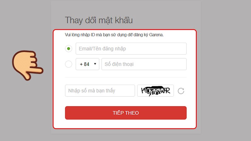 Cách thay đổi, lấy lại mật khẩu tài khoản Garena khi quên 2