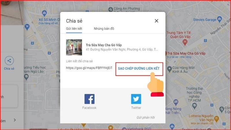 Chia sẻ địa điểm Google Maps trên máy tính