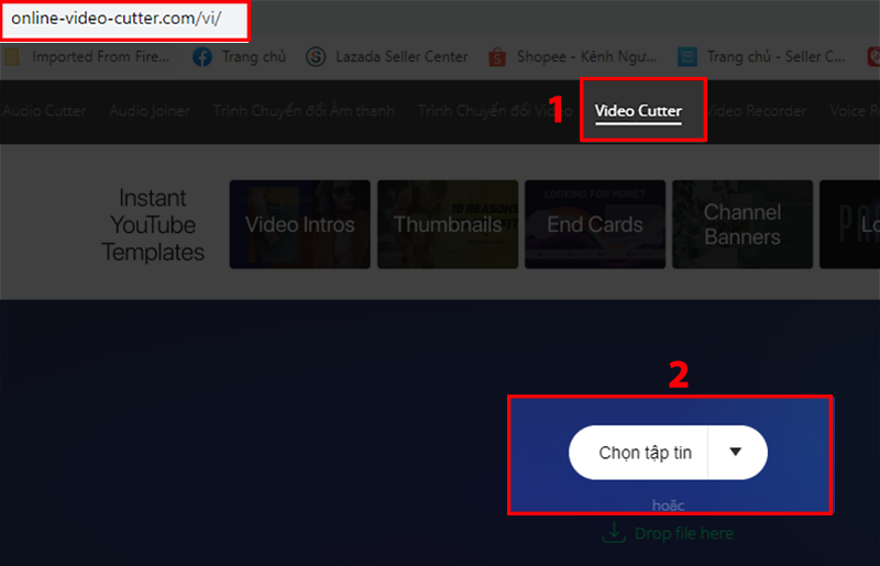  Truy cập website onlinevideocutter.com