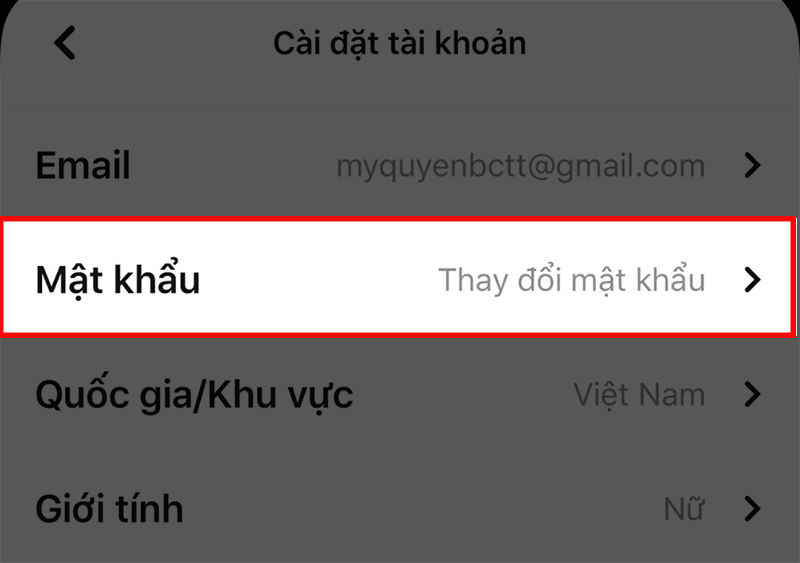 Chọn Thay đổi mật khẩu