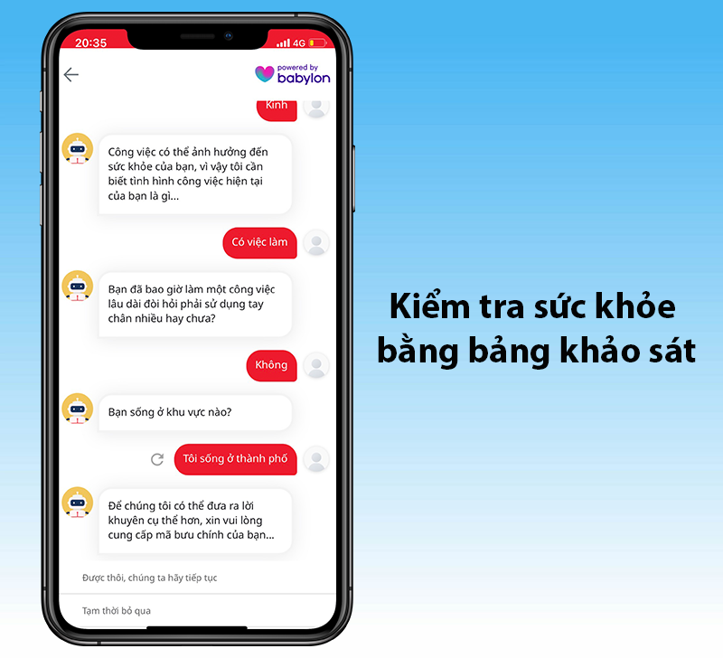 Kiểm tra sức khỏe bằng bảng khảo s&aacute;t