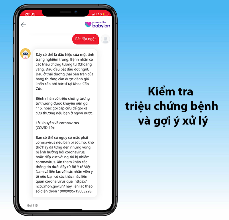 Kiểm tra triệu chứng bệnh v&agrave; gợi &yacute; xử l&yacute; ph&ugrave; hợp