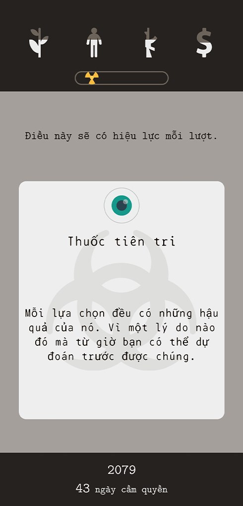 Thuốc ti&ecirc;n tri cho ph&eacute;p người chơi biết trước sự tăng giảm của c&aacute;c yếu tố trong từng phương &aacute;n