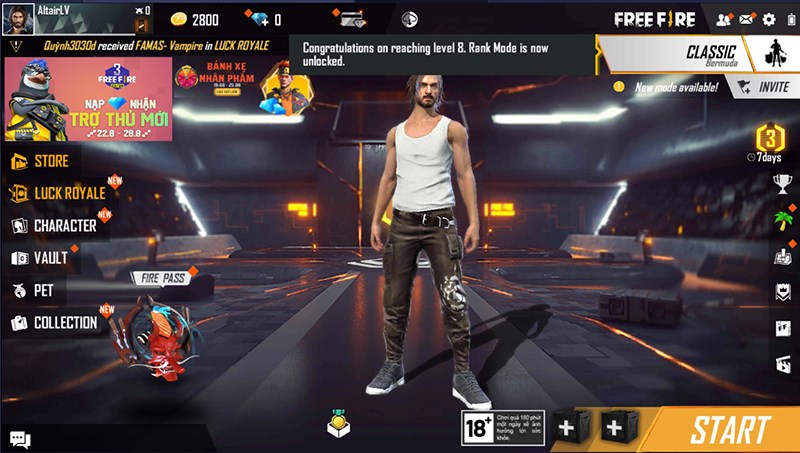 Bước 1: Đăng nhập vào game.