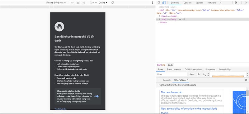 Mở tab ẩn danh trong tr&igrave;nh duyệt hoặc nhấn Ctrl +Shift + N > Nhấn Ctrl + Shift + L