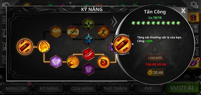 Bảng kỹ năng của c&aacute;c tướng sẽ ho&agrave;n to&agrave;n kh&aacute;c nhau 