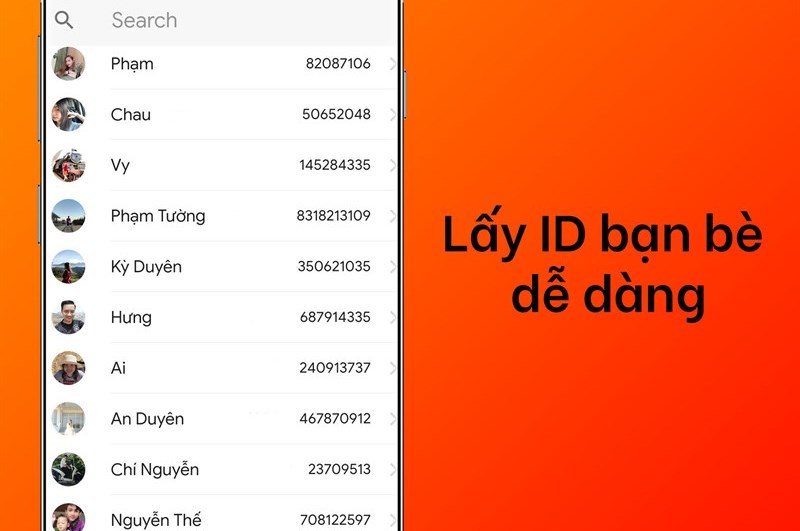 Lấy id Facebook bạn bè