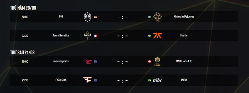 Lịch thi đấu ESL ONE COLOGNE 2020 (từ ng&agrave;y 20/08 đến 21/08) khu vực Ch&acirc;u &Acirc;u