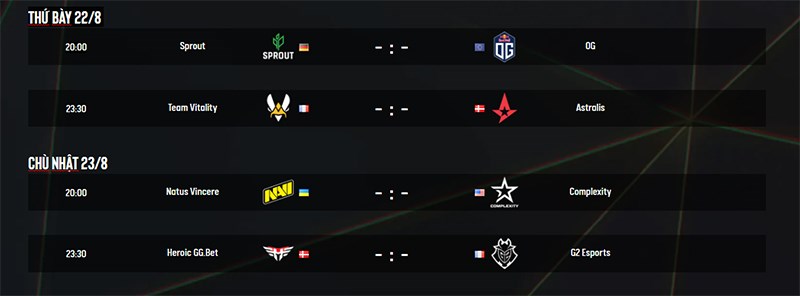 Lịch thi đấu ESL ONE COLOGNE 2020 (từ ng&agrave;y 22/08 đến 23/08) khu vực Ch&acirc;u &Acirc;u