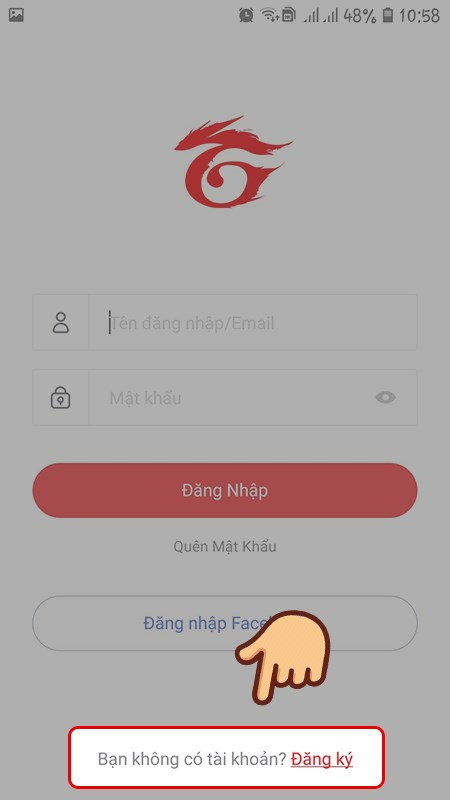 Hướng dẫn tạo tài khoản Garena trên ứng dụng 3