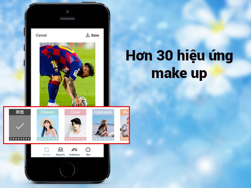 Danh mục O2 set với hơn 30 hiệu ứng dụng c&oacute; make up