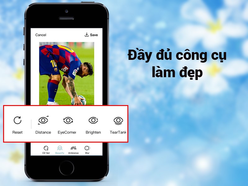 Đầy đủ c&ocirc;ng cụ l&agrave;m đẹp như: M&agrave;u m&ocirc;i, mắt,...