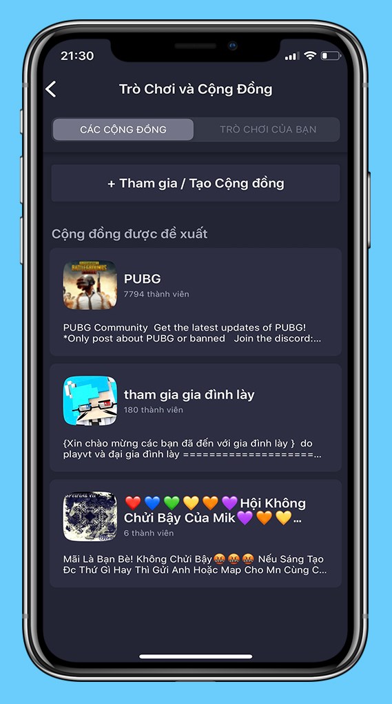 Gia nhập cộng đồng game thủ, thảo luận kinh nghiệm 