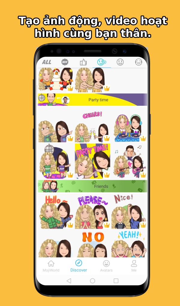 Tạo ảnh động, video hoạt h&igrave;nh c&ugrave;ng bạn th&acirc;n.