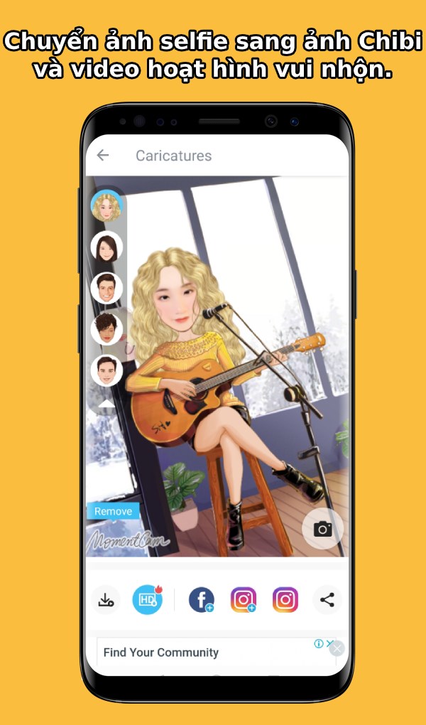 Chuyển ảnh selfie sang ảnh Chibi v&agrave; video hoạt h&igrave;nh vui nhộn.