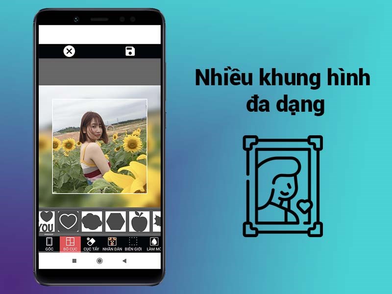Tạo ảnh gh&eacute;p nhanh ch&oacute;ng với nhiều khung h&igrave;nh đa dạng