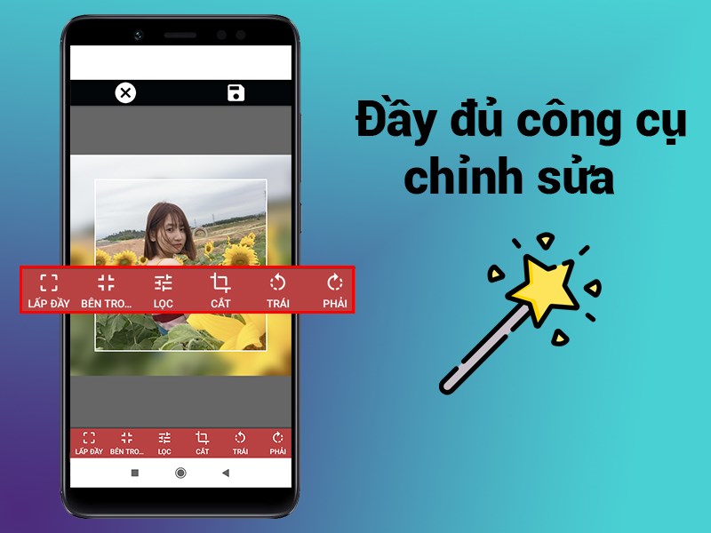 Đầy đủ c&ocirc;ng cụ cắt, xoay, độ s&aacute;ng&hellip;gi&uacute;p bạn chỉnh sửa ảnh đẹp nhất