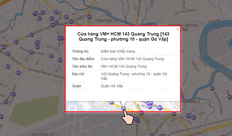 Tra cứu địa điểm khẩu trang