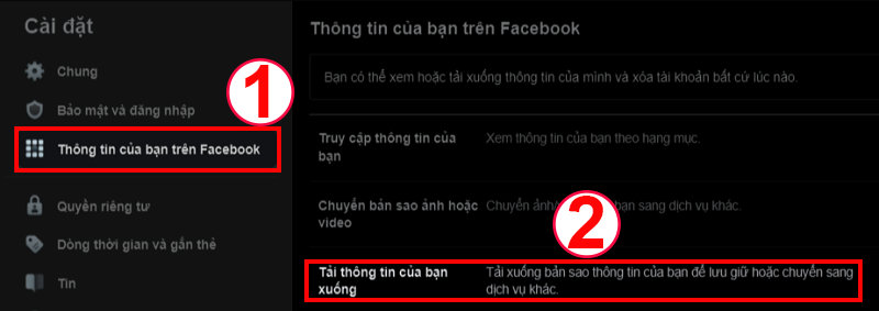 Sao lưu dữ liệu Facebook trên máy tính