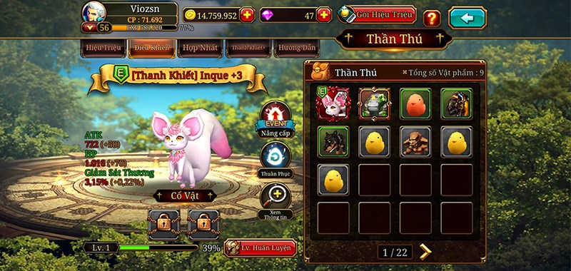 Thần th&uacute; trong Kritika 