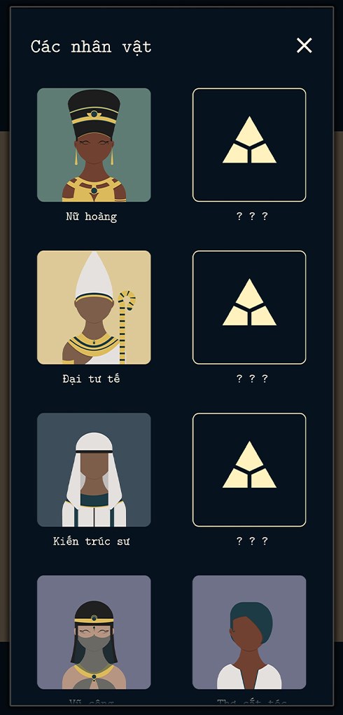 Thẻ b&agrave;i nh&acirc;n vật trong tr&ograve; chơi