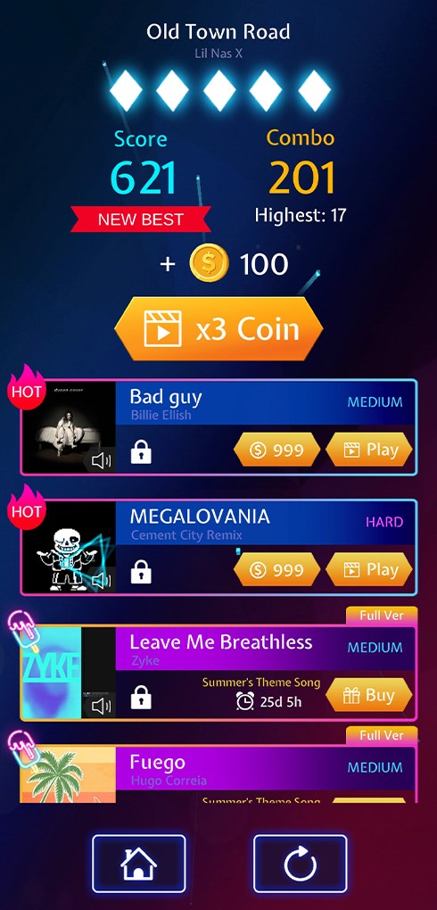 Sau mỗi m&agrave;n chơi điểm số sẽ được lưu lại trong bảng xếp hạng kỉ lục của tr&ograve; chơi