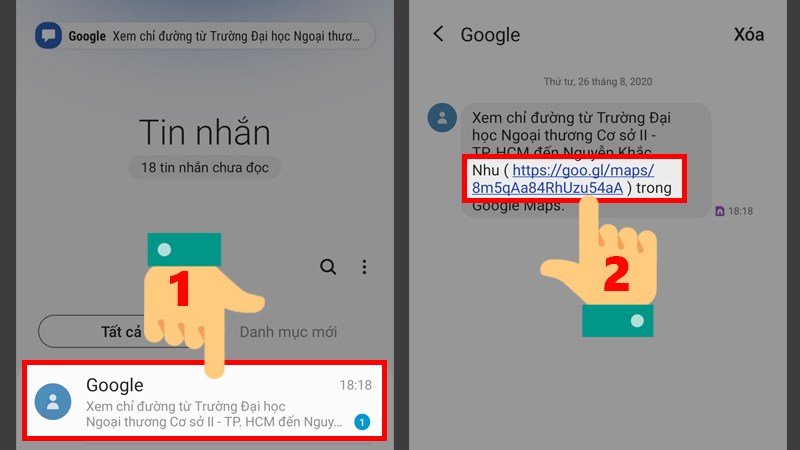 gửi bằng tin nhắn