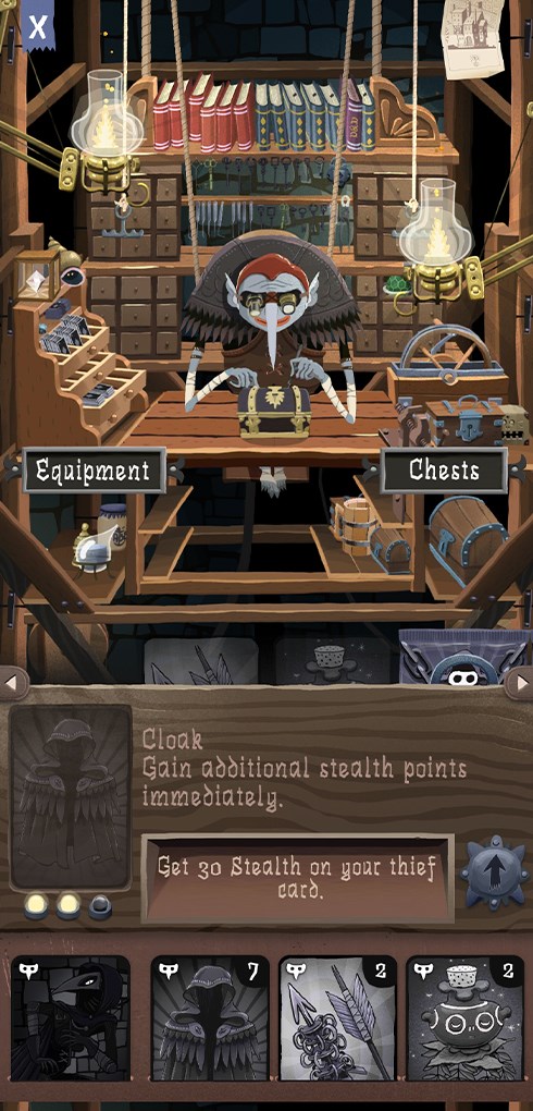 Người chơi có thể mang theo tối đa 3 món trang bị và có thể nâng cấp chúng 
