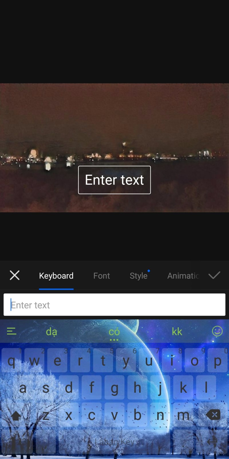 Ch&egrave;n chữ v&agrave;o ảnh, video bằng VITA