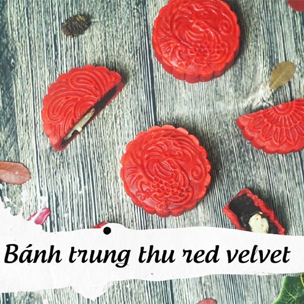 Cách làm bánh trung thu Red Velvet nhân cà phê thơm ngon lạ miệng