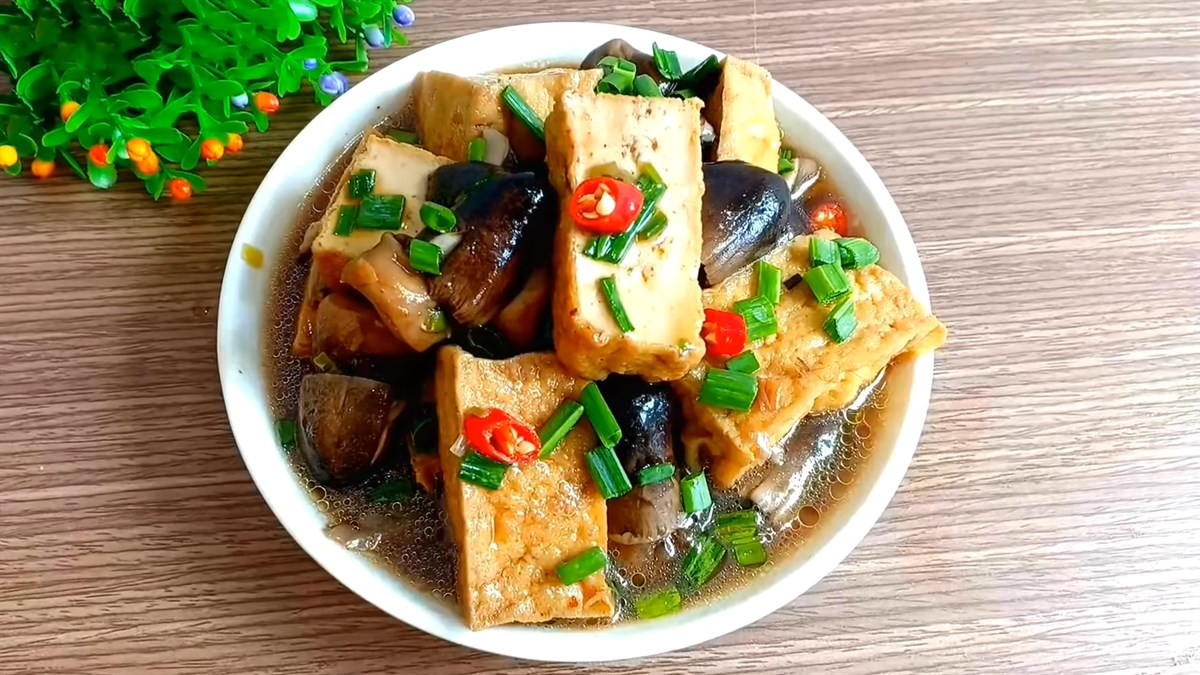 Nấm rơm kho đậu hũ