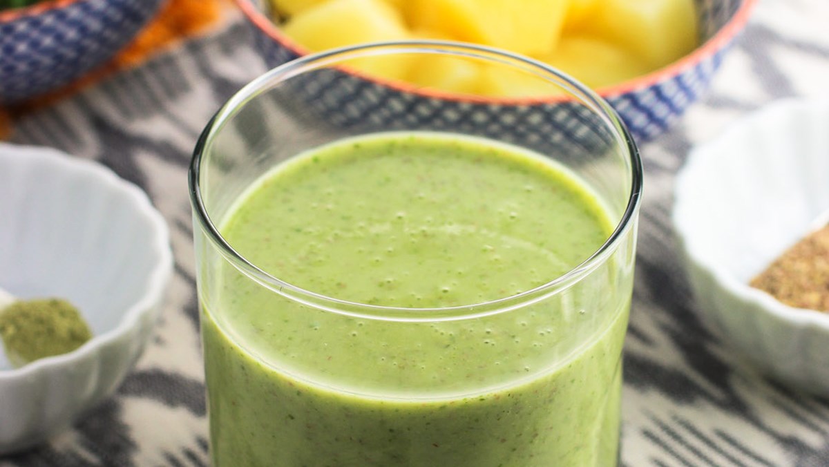 Sinh tố matcha dưa lưới