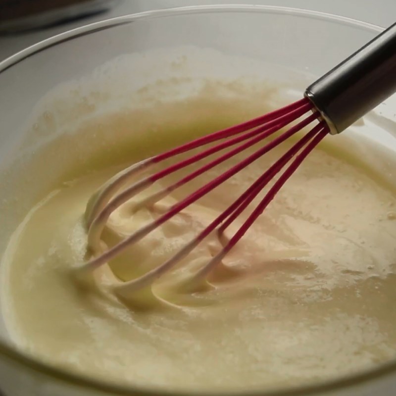 Bước 5 Làm kem phủ Bánh bông lan trà đào