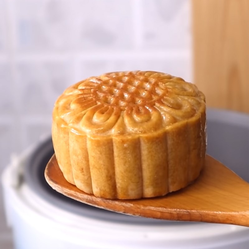 Bước 8 Nướng bánh Bánh trung thu đậu xanh trứng muối sầu riêng bằng nồi cơm điện