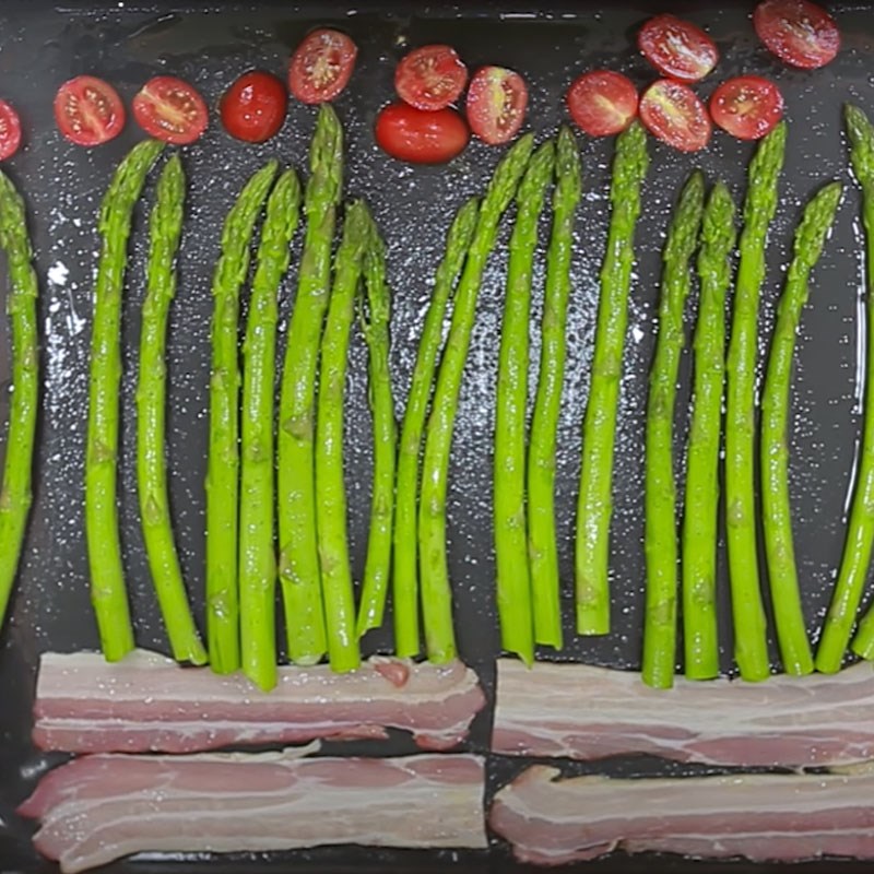 Bước 2 Nướng măng tây Măng tây nướng phô mai