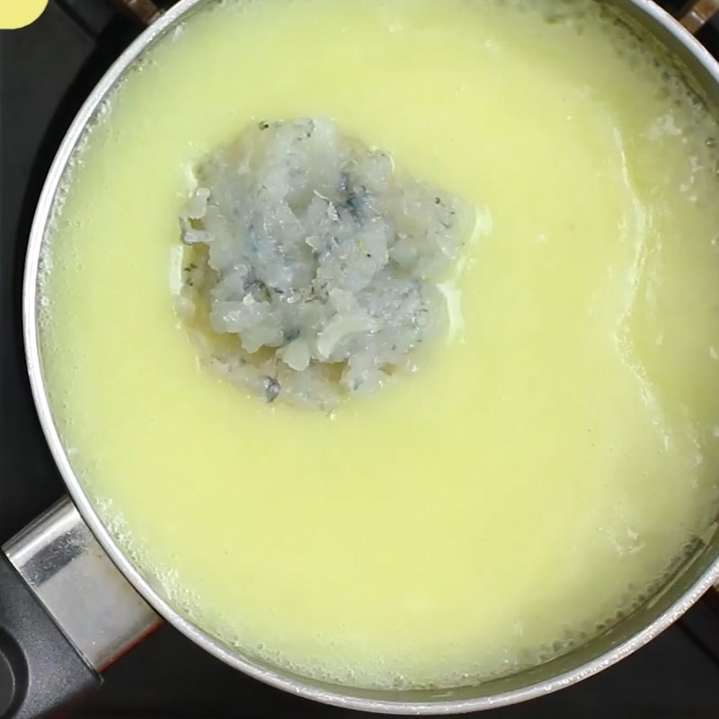 Bước 3 Nấu súp Súp tôm bông cải xanh