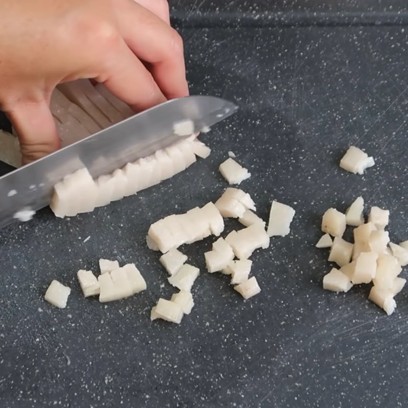 Bước 2 Thái mỡ heo Mỡ đường