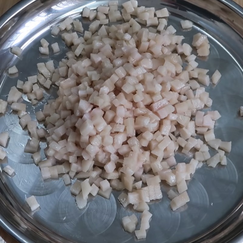 Bước 2 Thái mỡ heo Mỡ đường