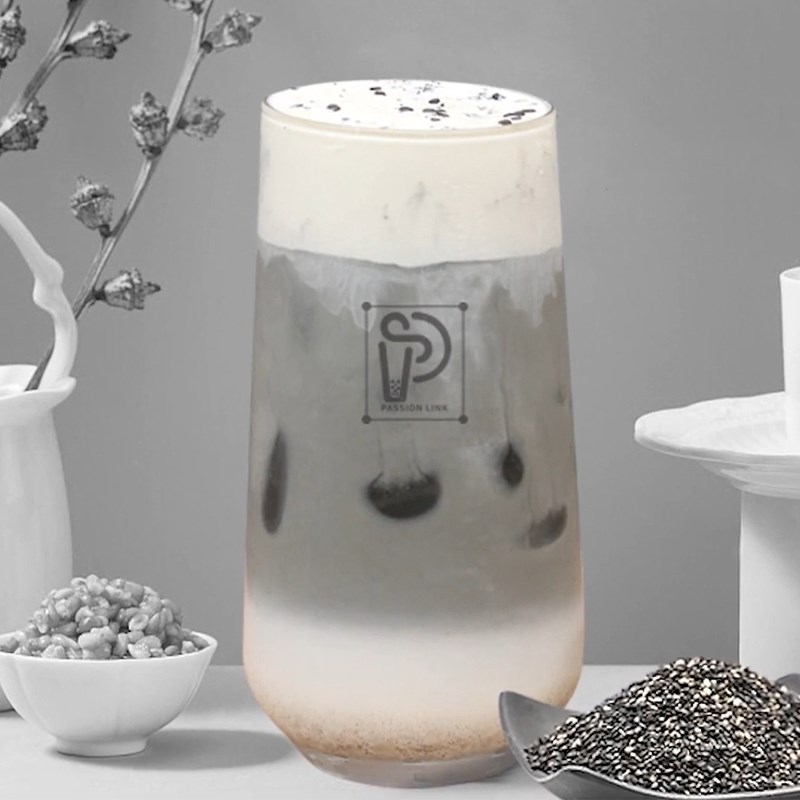 Bước 4 Thành phẩm Mè đen latte kem sữa